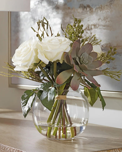 Weiße Rosen in Glasflasche Diamond Painting