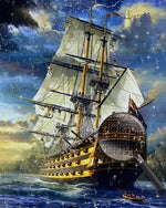 Weiße Segel auf einem Schiff Diamond Painting