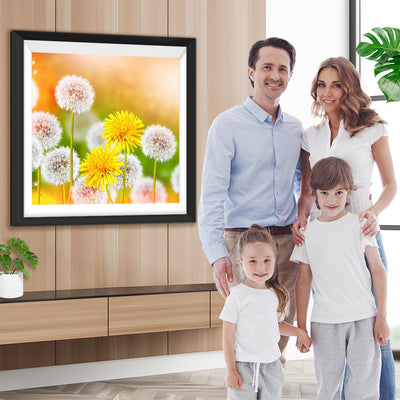 Weiße und gelbe Pusteblumen Diamond Painting