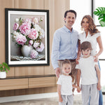 Weiße und rosa Pfingstrosen Diamond Painting