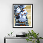 Weiße Vögel am Flussufer Diamond Painting