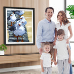 Weiße Vögel am Flussufer Diamond Painting