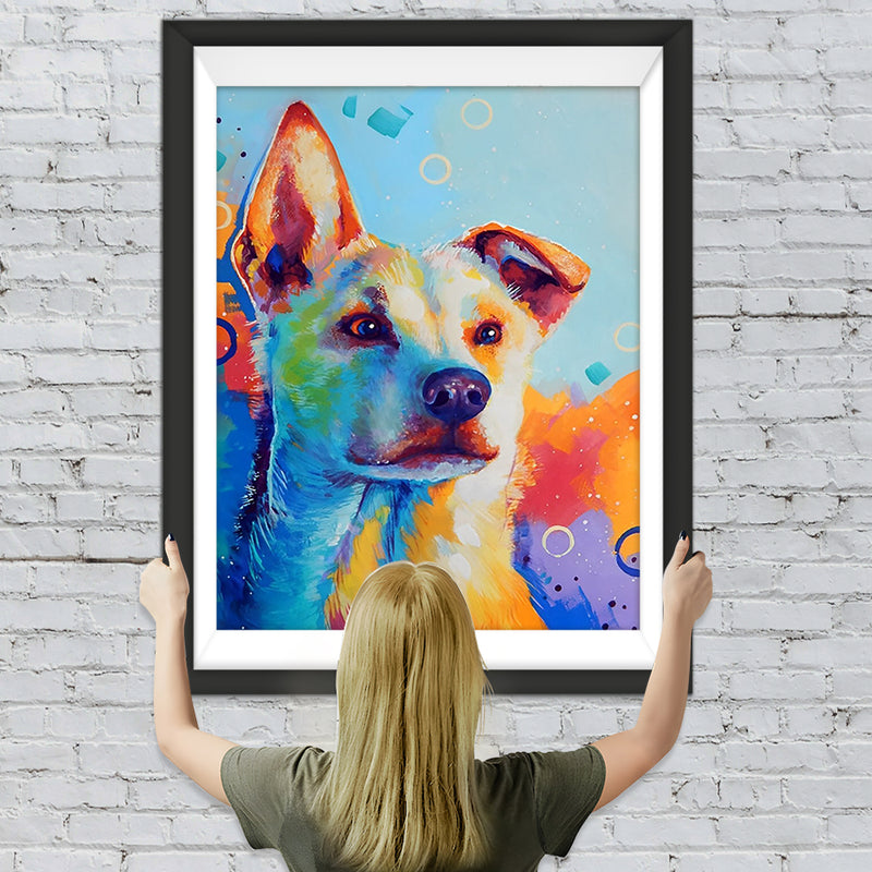 Weißer Hund Diamond Painting