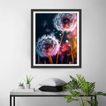 Weißer Löwenzahn bei Nacht Diamond Painting