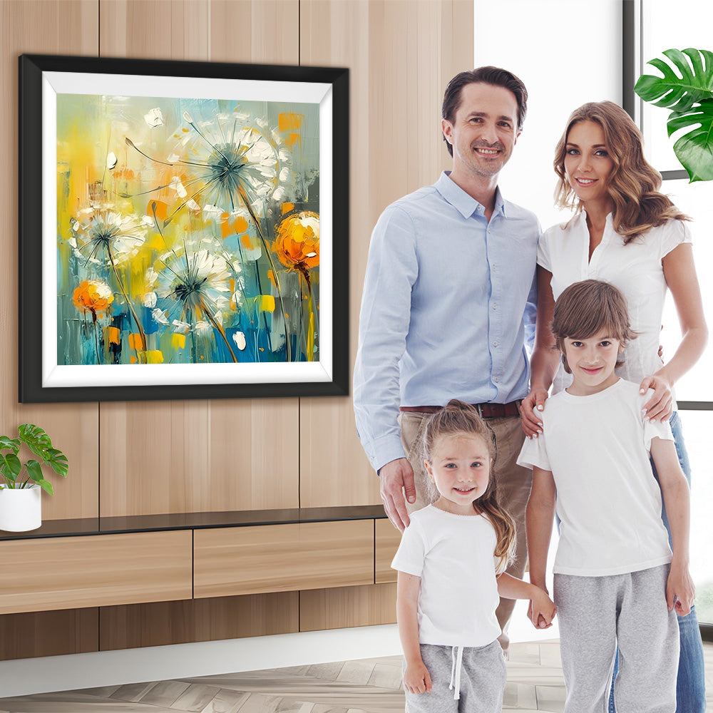 Weißer Löwenzahn Diamond Painting