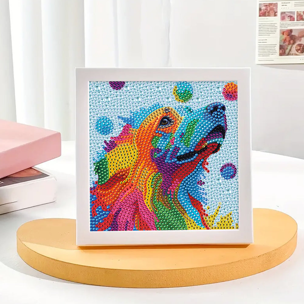 Weißer Malteser Mini-Kristallpünktchen Diamond Painting