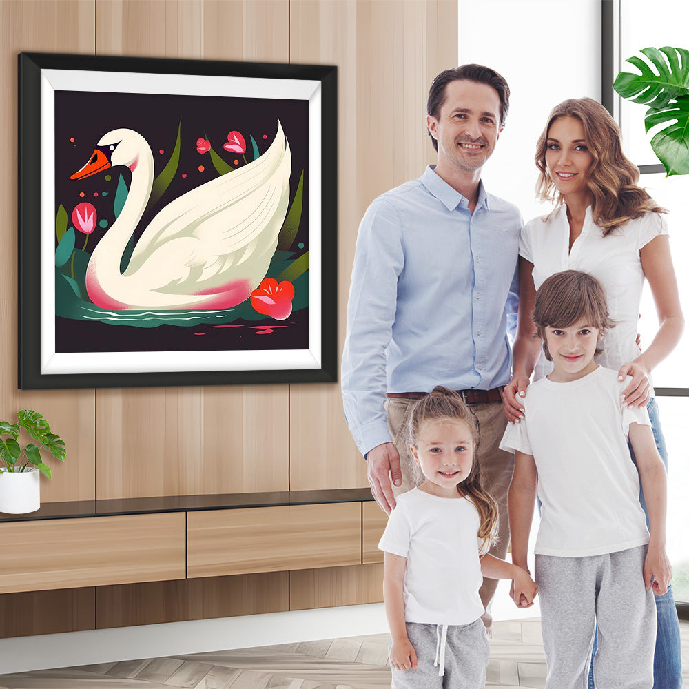 Weißer Schwan auf dem See Diamond Painting