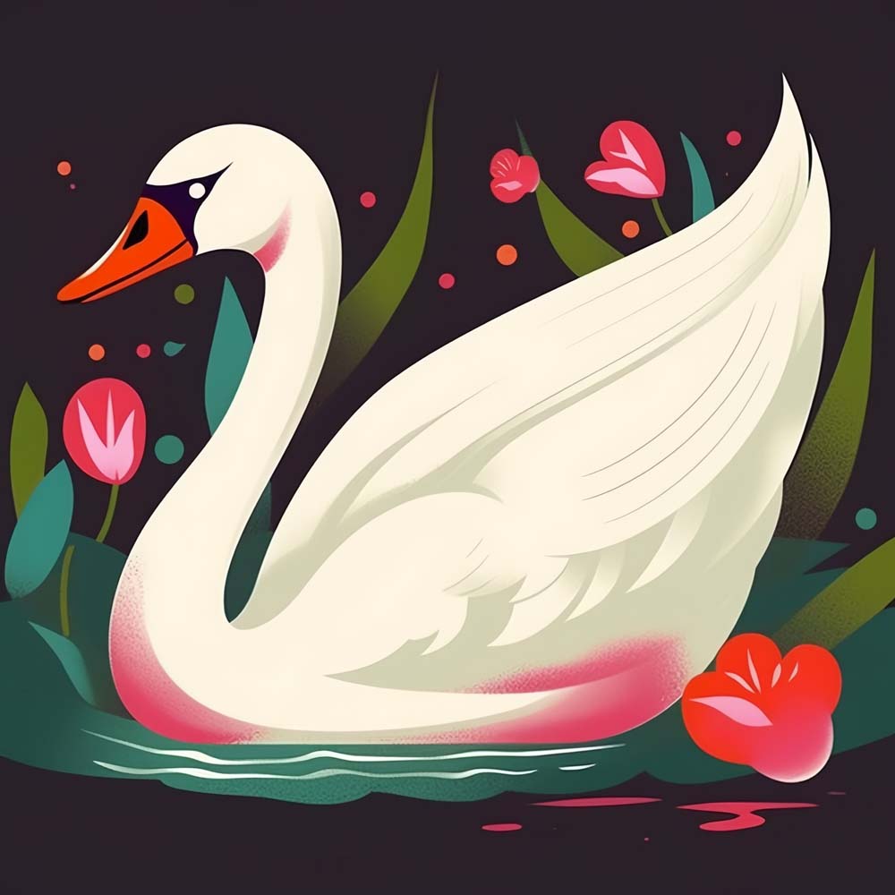 Weißer Schwan auf dem See Diamond Painting