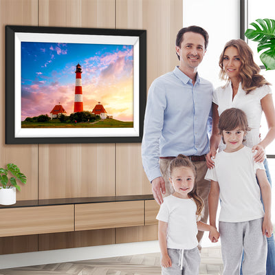 Weißer und roter Leuchtturm Diamond Painting