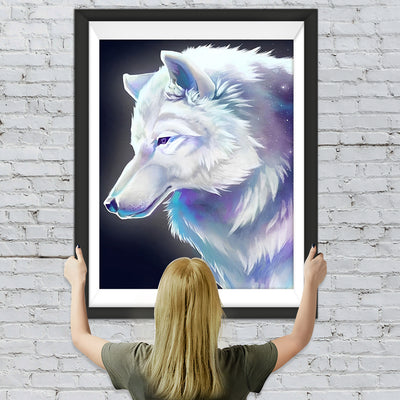 Weißer Wolf Diamond Painting