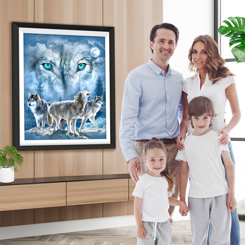 Weißer Wolfskönig Diamond Painting