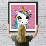 Weißes Cartoon-Einhorn Diamond Painting