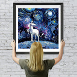 Weißes Einhorn Sternennacht Diamond Painting