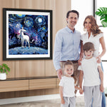 Weißes Einhorn Sternennacht Diamond Painting