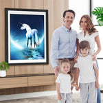 Weißes Einhorn und Bach Diamond Painting