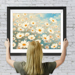 Weißes Gänseblümchenfeld Diamond Painting