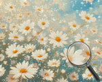 Weißes Gänseblümchenfeld Diamond Painting