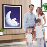 Weißes Kaninchen auf dem Mond Diamond Painting