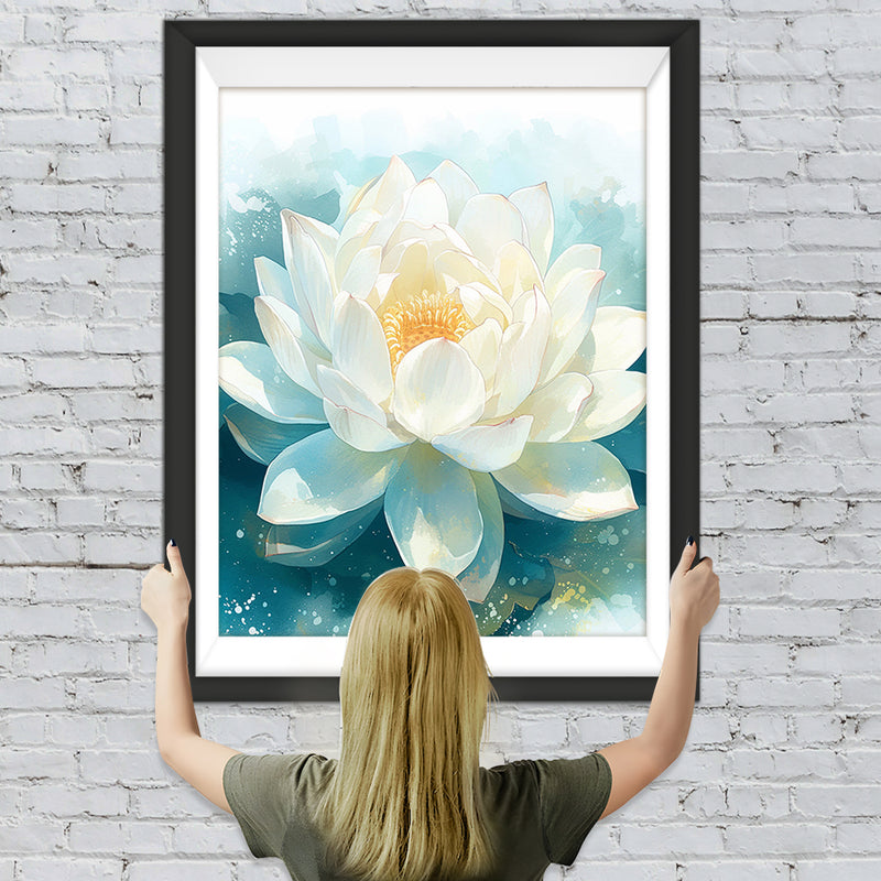 Weißes Lotus Diamond Painting