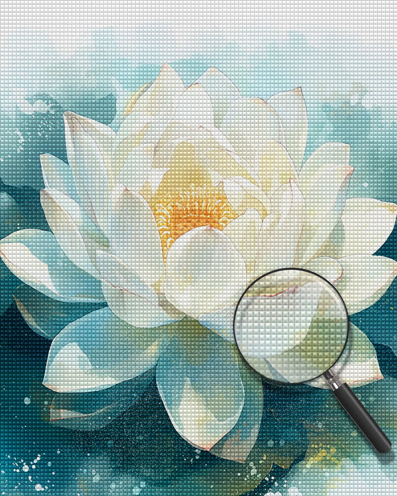 Weißes Lotus Diamond Painting