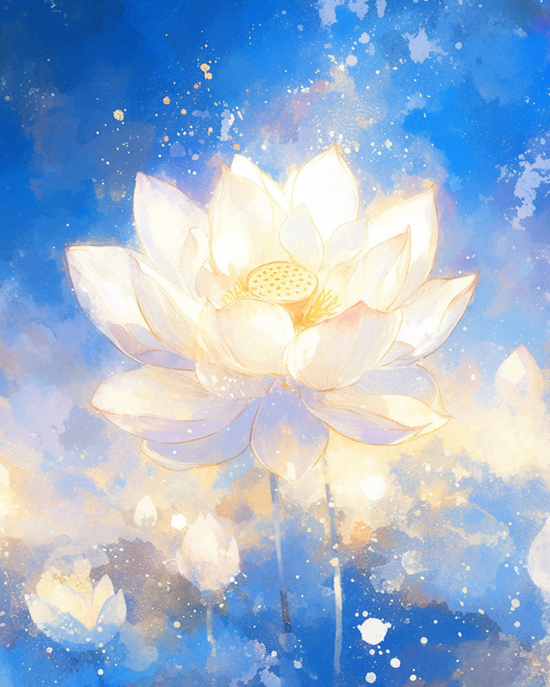 Weißes Lotus Diamond Painting