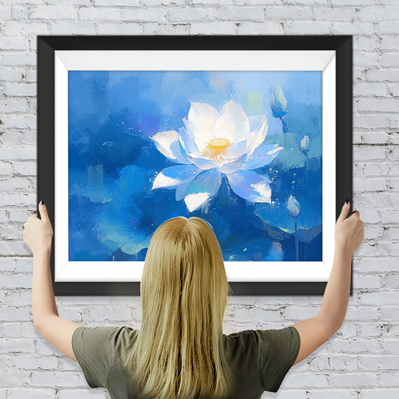 Weißes Lotus Diamond Painting