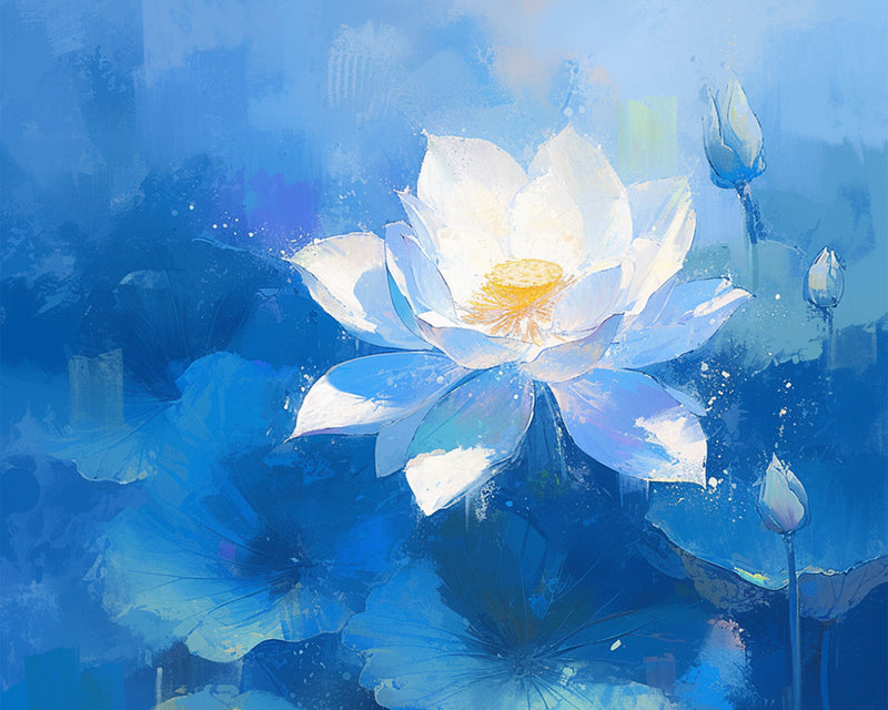 Weißes Lotus Diamond Painting