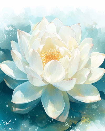 Weißes Lotus Diamond Painting