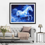 Weißes Pferd läuft Diamond Painting