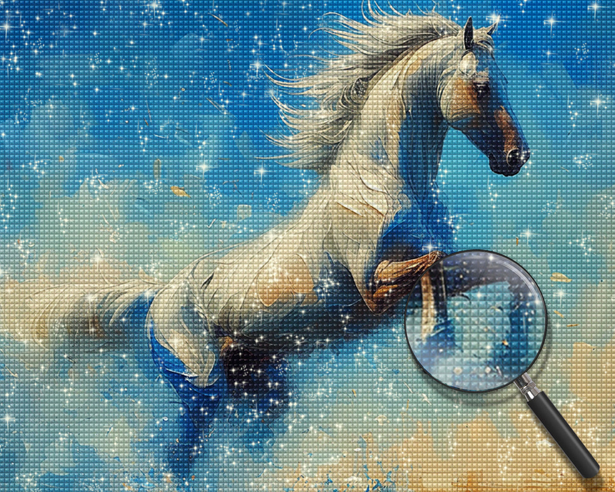 Weißes Pferd Springen Diamond Painting