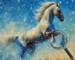Weißes Pferd Springen Diamond Painting