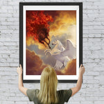 Weißes Pferd und Feuerpferd Diamond Painting