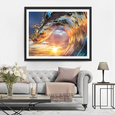 Welle und Sonne Diamond Painting