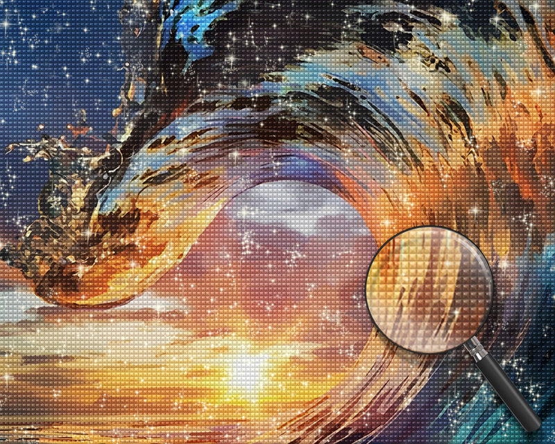 Welle und Sonne Diamond Painting