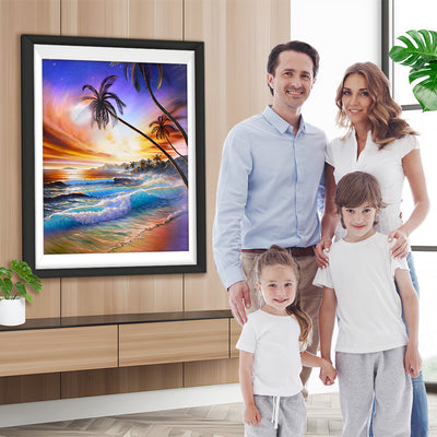 Wellen und Palmen Diamond Painting