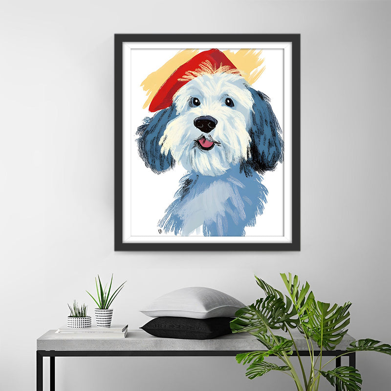 Welpe mit Hut Diamond Painting