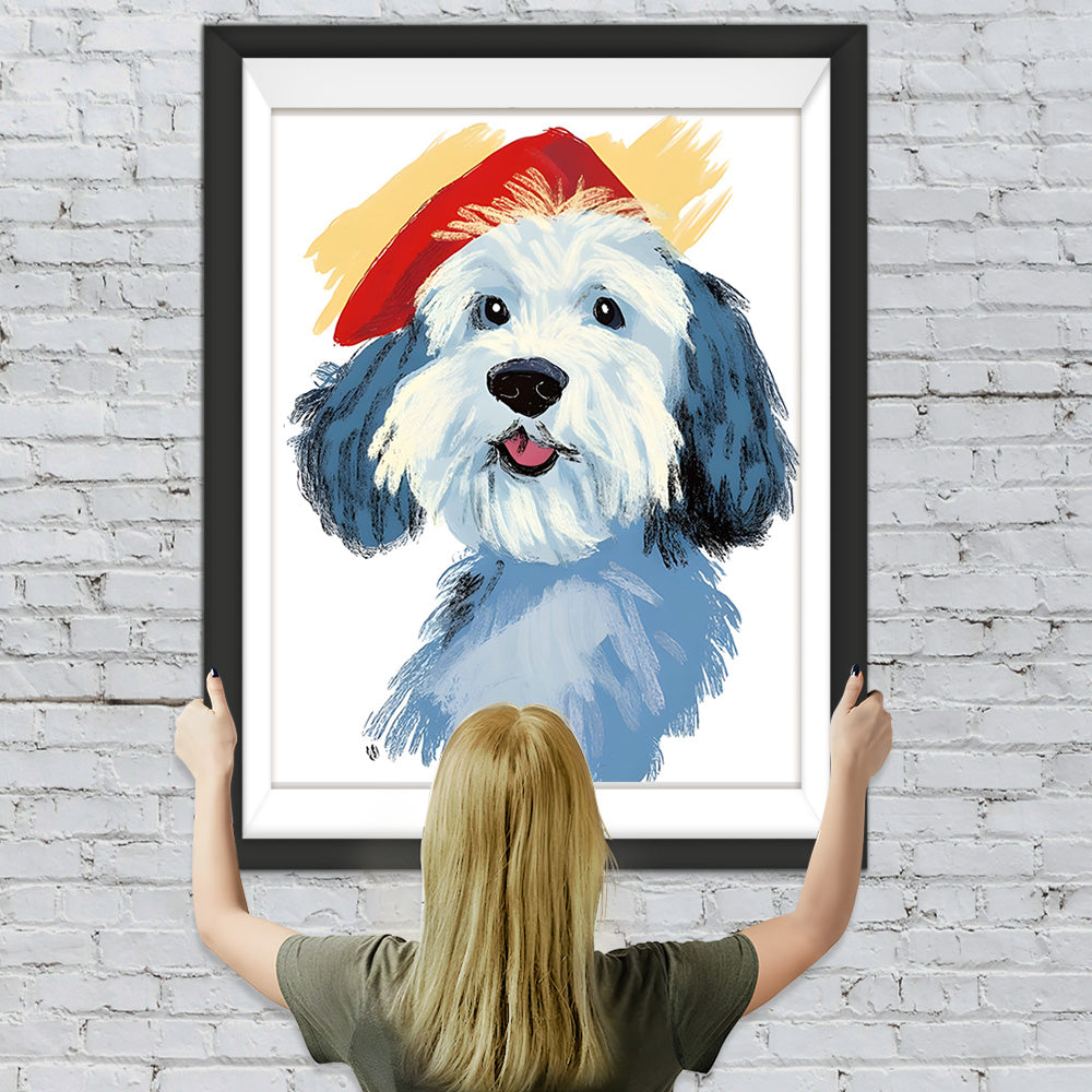 Welpe mit Hut Diamond Painting