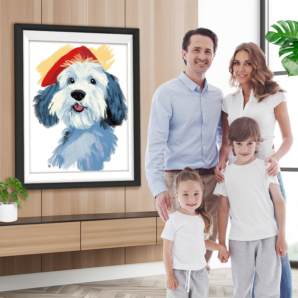 Welpe mit Hut Diamond Painting