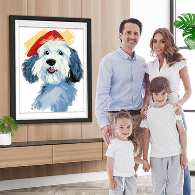 Welpe mit Hut Diamond Painting
