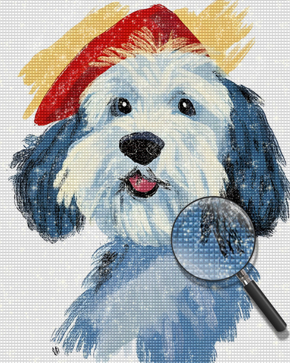 Welpe mit Hut Diamond Painting