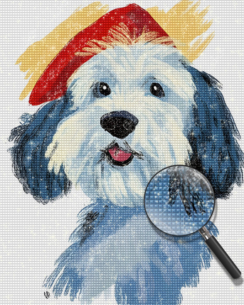 Welpe mit Hut Diamond Painting