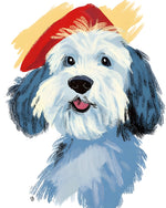 Welpe mit Hut Diamond Painting