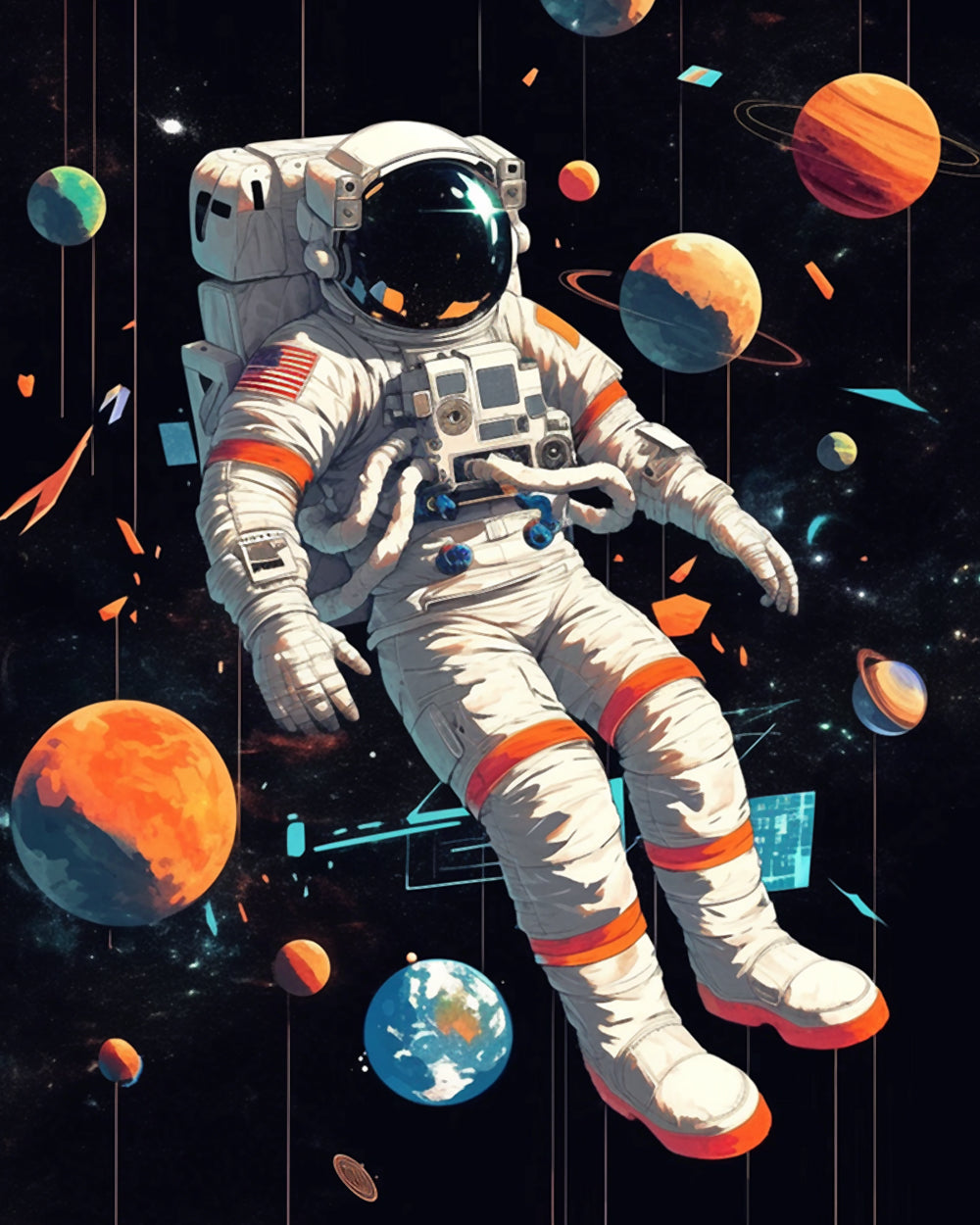 Weltraum-Astronaut Diamond Painting