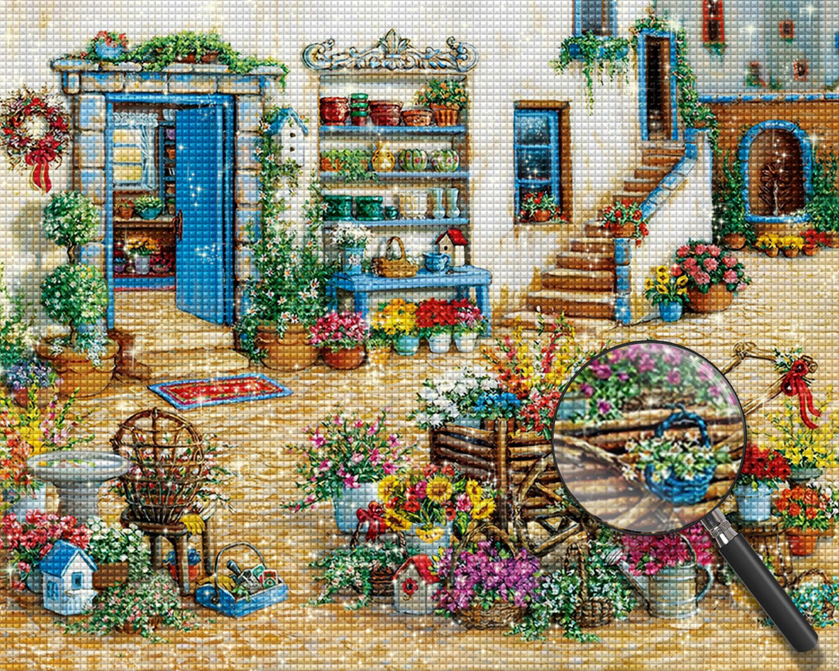 Werkzeuge im Garten Diamond Painting