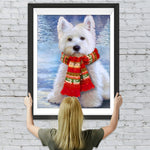 West Highland White Terrier mit Schal im Winter Diamond Painting