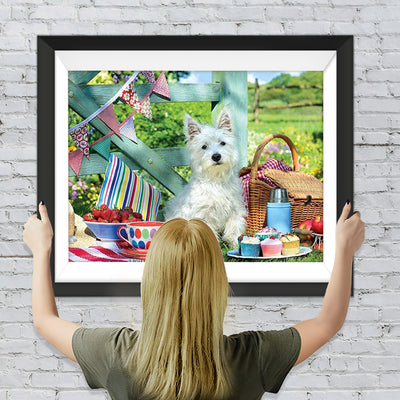 Westie auf Frühlingsausflug Diamond Painting