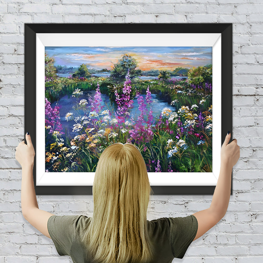 Wildblumen am See Diamond Painting