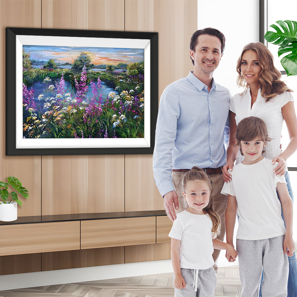 Wildblumen am See Diamond Painting