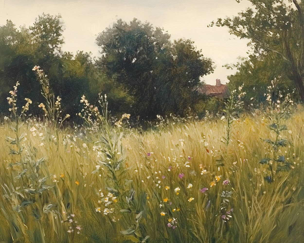 Wildblumen zwischen Unkraut Diamond Painting