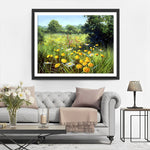 Wildes gelbes Chrysanthemenfeld Diamond Painting